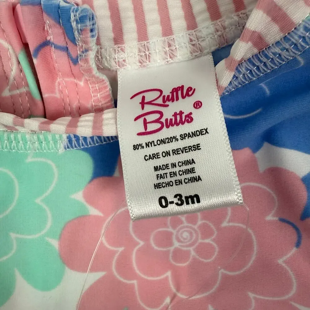 ruffle butts baby girl one piece rash‎ guard bundle 0-3M